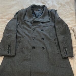 Allegra K Men’s Double-Breasted Trench Coat | Size 44/Medium